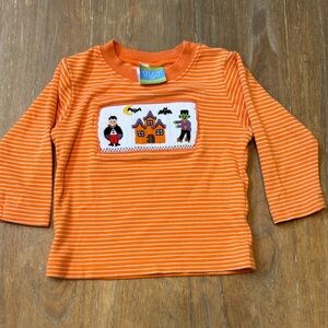 Velani Classics Orange Striped Halloween Tee